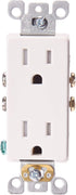 Leviton T5325-SW 15 Amp NEMA 5-15R Tamper Resistant Decora Duplex Receptacle, Self Grounding, White