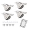 0.5 Inch Mini Low Profile Caster Wheels - Self Adhesive Silent Rubber