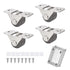 0.5 Inch Mini Low Profile Caster Wheels - Self Adhesive Silent Rubber