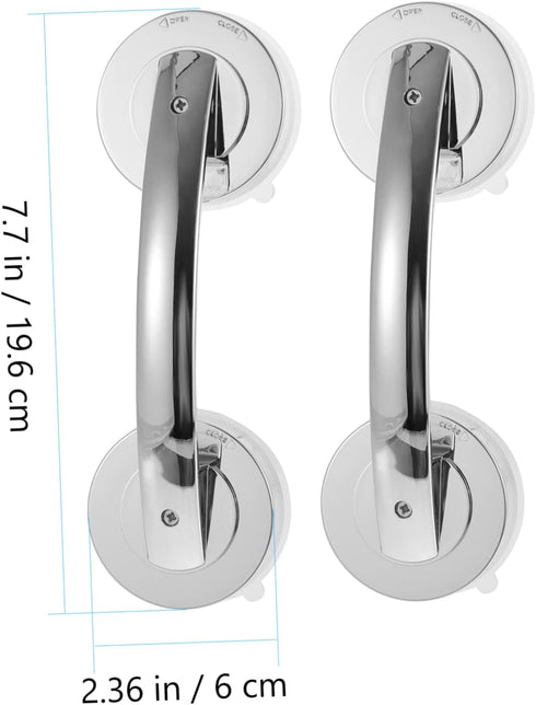 2 POPETPOP Pcs Suction Cup Door Handles for Seniors Portable Plastic Grab Bars for Glass Shower ADA Compliant