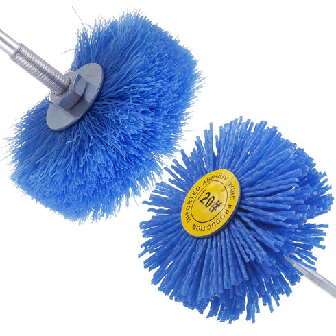 7 Pack 1/4" (80 120 180 240 320 400 600 Abrasive Nylon Wheel Brush for Drill with Shank, ) Grits, Nylon Abrasive Wheel
