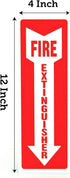 Fire Extinguisher Signs - 12 Pack Safety Sticker, 4" X 12", 5 Mil Vinyl, Bright Red and White, Weatherproof