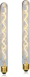 TIANFAN Vintage LED Bulb, 2-Pack Long Test Tube T10 300mm, 4W Dimmable Edison Style, E26 Transparent