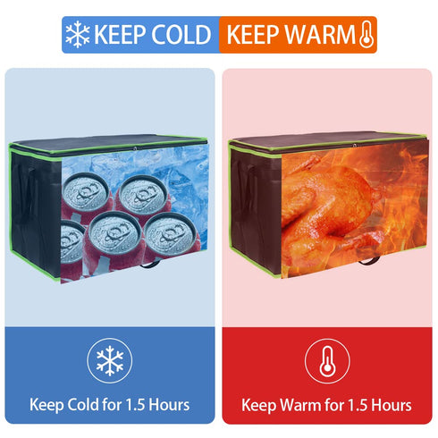 1-Pack Commercial CIVJET Insulated Food Delivery Bag, XXX-Large Food Warmer for Delivery Drivers, Insulated Reusable