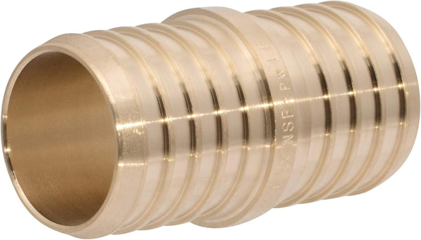 SharkBite UC0135 1-1/4 Inch Crimp Coupling, Brass Plumbing Fitting for PEX Pipe