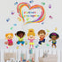 Mirabuy Play Learn & Grow Together Wall Decals Kids Inspirational Quotes Handprint Wall Stickers for Classroom Kids