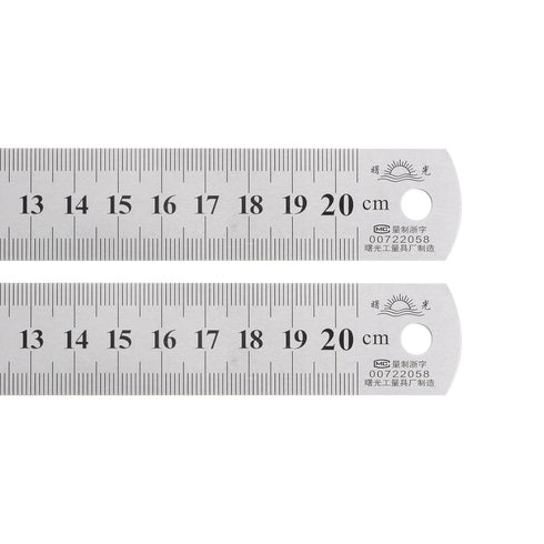 2Pcs Stainless Steel Ruler, 20cm/8" Length x 1/36" Thick x 1" Wide Measuring Tools for Woodworking Craft