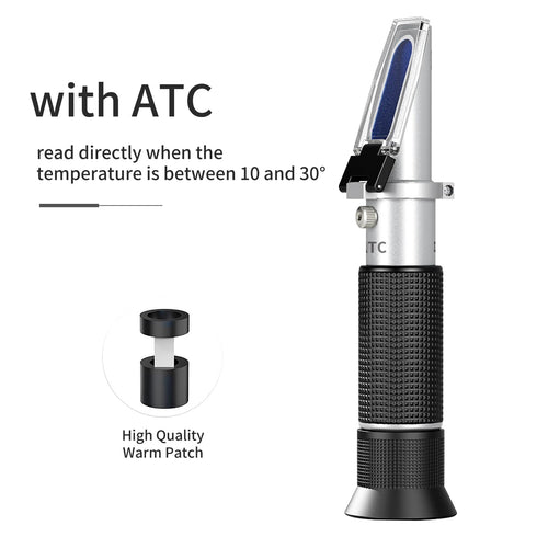 Alcohol Refractometer with ATC,Range 0-80% v/v. Alcohol Content Measurement Tool Tester for Alcohol Liquor Production, Ethanol with Water Winemaker