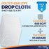 6 Pack 12 x 9 ft Extra Large Painter s Plastic Drop Cloth, Light & Durable Dust Cover, Plastic Floor Protector