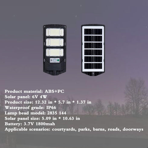 KVSXUIDU 324LED, IP67 commercial Solar outdoor lights, outdoor waterproof street light, equipped with mounting bracket