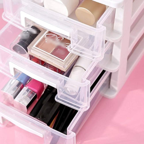 Gatuida 3 Drawer Desktop Organizer, Clear Plastic Desk Storage Box, Makeup Organizer for Office Supplies
