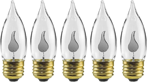 HASMX 3 Watt 120 Volt Incandescent Bulbs, Chandelier Shaped Bulbs, Flame Shaped Light