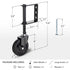 4 Inch Heavy Duty Gate Wheel with Brake, Spring Loaded Gate Caster Wheel, Farm Gate Support Wheel, Outdoor Gate Helper for Wooden PVC Fences, Gate Caster Kit with 360° Swivel, 220 Lbs Capacity, 1 Pack