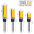 4 Set1/4 Inch 1/2", 3/4", 1", 1-1/2" Pattern Flush Trim Bit Pcs Router BitsTop Bearing Flush Trim Bits Shank ,Cutting