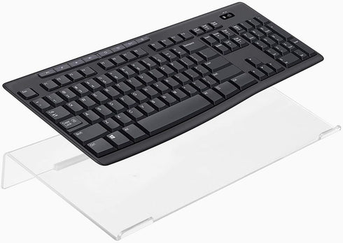 WINKINE Clear Acrylic Computer Keyboard Stand - Tilted Holder for Ergonomic Easy Typing at Office or Home