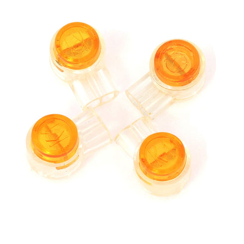 150pcs Waterproof Telephone Line Connectors K1 Network Cable Wire Terminals, Orange Clear Button UY Butt Splice
