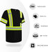 TCCFCCT High Visibility Shirts for Men Class 3 Hi Vis Reflective Short Sleeve Construction Work Shirts with Green