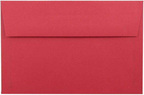 JAM PAPER A9 Colored Invitation Envelopes | 5 3/4 x 8 3/4 | Red Recycled | 50/Pack