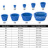Filter Adapter Cones, 9 Pack Tapered Collar Rubber Stopper Buchner Funnel Flask Cones Adapter Set with Smooth Surface Durable Wear-Resistance Filter Adapter Cones for Lab Supplies, Blue