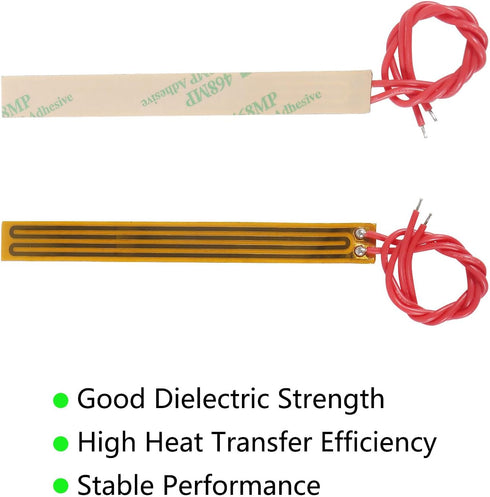 20PCS Film Heater Plate Adhesive Pad, PI Heating Elements Film with Cord (12V 12W + 12V 13W)