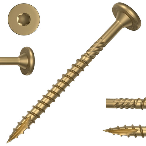 50Pcs Heavy-Duty 2-7/8 Inch Outdoor Wood Screws Assortment Fastener Kit, Rust Resistant Timber Screws