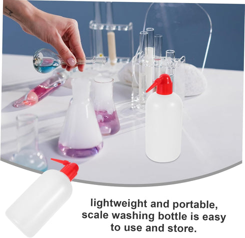 2pcs Narrow Mouth Wash Bottle Portable Plastic Wash Bottle with Scale for Precise Liquid Measurement for Laboratory Use
