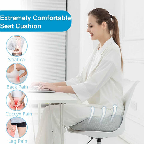 Sciatica/Hip/Tailbone Memory Foam Chair Cushion, Memory Foam Ergonomic Seat Cushion for Pain Relief, Seat Cushion