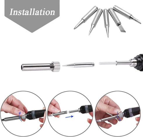 Mesee 17Pcs Soldering Iron Tips Kit, 900M Lead-Free Replacement Accessories for Various Solder Stations