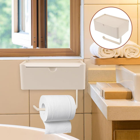 NOLITOY Wall-Mounted Toilet Holder with Garbage Bag Storage Bathroom Organizer for Small Spaces Multipurpose Tissue