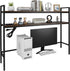 Rotulark 38.5" Desk Shelf with Outlets, 2-Tier Adjustable Multipurpose Engineered Wood Organizer Desk