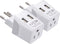 Ceptics Switzerland Travel Plug Set with 2 USB + USA Socket Input, Type J and Type C, Ultra Compact for Cell Phones,