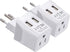 Ceptics Switzerland Travel Plug Set with 2 USB + USA Socket Input, Type J and Type C, Ultra Compact for Cell Phones,