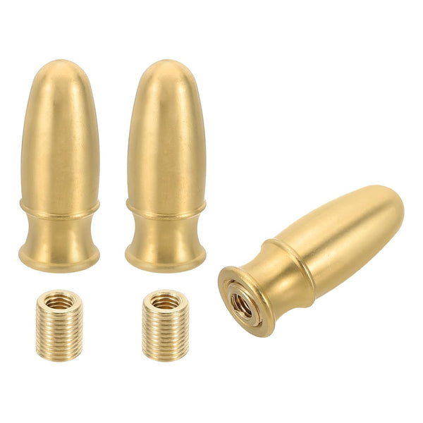 PATIKIL 16 x 40mm Lamp Finials Caps Knob, 3 Set Solid Brass Lamp