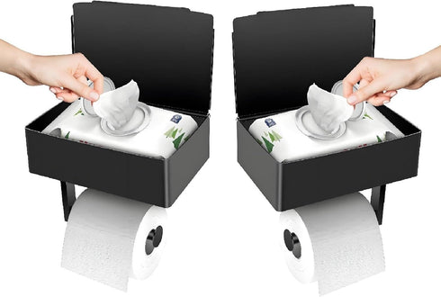 Toilet Paper Holder with Storage, Shelf of Bathroom Toilet Tissue Holder, Toilet