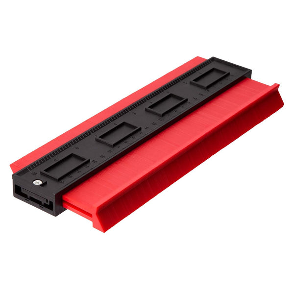 LUTER 10 Inch Plastic Contour Gauge | Profile Gauge Measure Ruler for Precise Tiling and Wood Marking (Red)