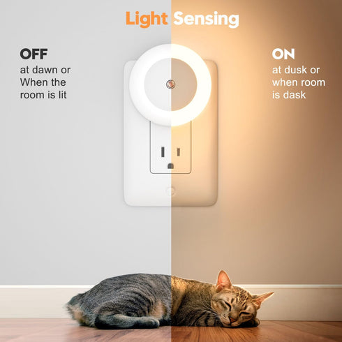 0.5W, 2 Pack fesnne Night Light, Night Lights Plug into Wall, Dusk to Dawn Sensor Warm White Led Night Light Nightlight