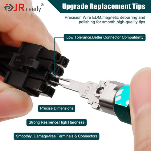 JRready ST5255-05 Molex Pin Extractor Tool Kit, Includes 5PCS Replacement Tips for Molex Connectors