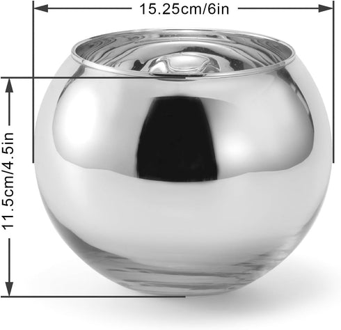 SNDEC Cubicle Accessories | 6'' Glass Candy Dish Desk Mirror | Home Office Aesthetic Table Vases