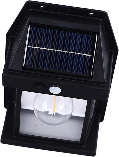 2 Pack 3 Solar Wall Lights Outdoor, LED Sconce Lights with Modes, Motion Sensor, Wall Mount for Patio Fence (Black)