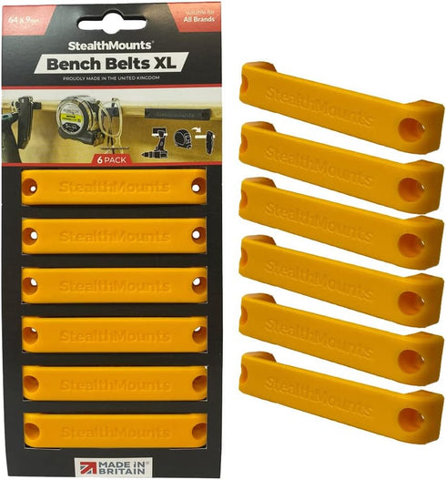 StealthMounts Bench Belt XL, Universal Tool Holder Extra Large Set for Power Tools, Tape Measures, and Belt Clips