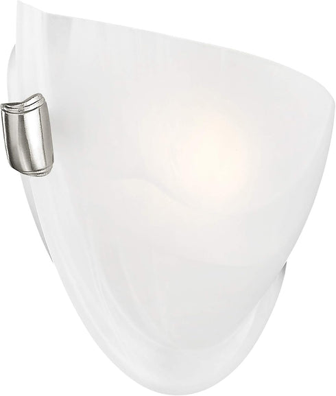 4271-91 1 Livex Lighting Home Basics Light Brushed Nickel Wall Sconce with White Alabaster Glass