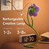 YumeGlint Dimming Rechargeable Flower Desk Lamp Infinite Trichromatic Temperature Adjustable Brightness Memory LED