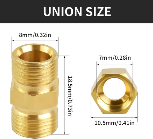 MuHize Compression Tube Fitting, Upgraded 3/16" High Pressure Compression Union, Pack of 8 for Industrial Use