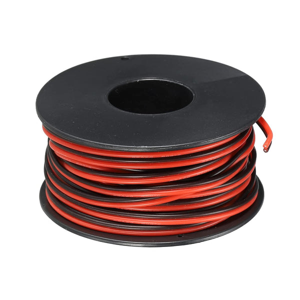 MECCANIXITY 26 Gauge 2 Conductor Parallel Silicone Wire, 26AWG Stranded Tinned Copper Wire Spool 10m