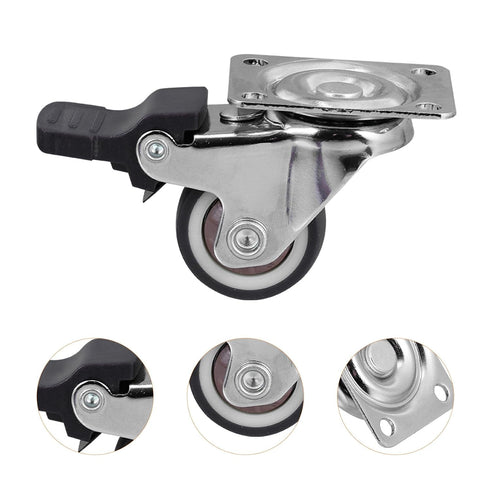 5pcs 1 Inch NUOBESTY TPR Swivel Stem Casters Grey Silent Replacement Wheels for Furniture Cart Rolling Industrial Use