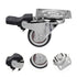 5pcs 1 Inch NUOBESTY TPR Swivel Stem Casters Grey Silent Replacement Wheels for Furniture Cart Rolling Industrial Use