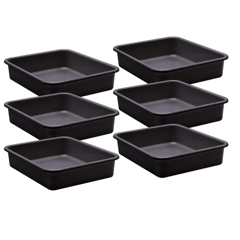 Teacher Created Resources Large Black Plastic Letter Tray, Pack of 6