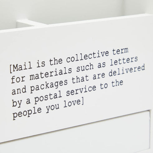 Juvale White Mail Organizer for Desktop, 3-Tier Wooden Sorter with Drawer for Files