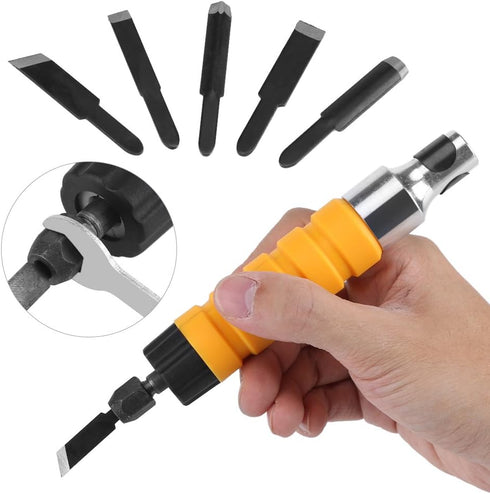 Electric Woodworking Carving Chisel Engraving Knife Tool Accessories for Carpenter and Graver 5 Blades and 1 Wrench (Drive Unit Needed)