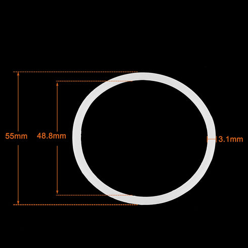 X AUTOHAUX Silicone O-Rings, 55mm OD 48.8mm ID 3.1mm Width VMQ Seal Gasket for Compressor Valves Pipe Repair, White, Pack of 10